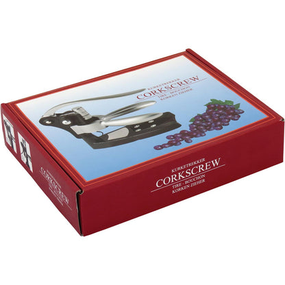 Saca Rolha Inox e Cobre Cave 15x7x17cm com Acessórios para Vinho