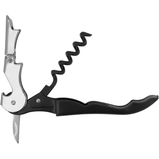 Saca-Rolhas Inox Preto Corks - Acessório para Vinho 12x3cm