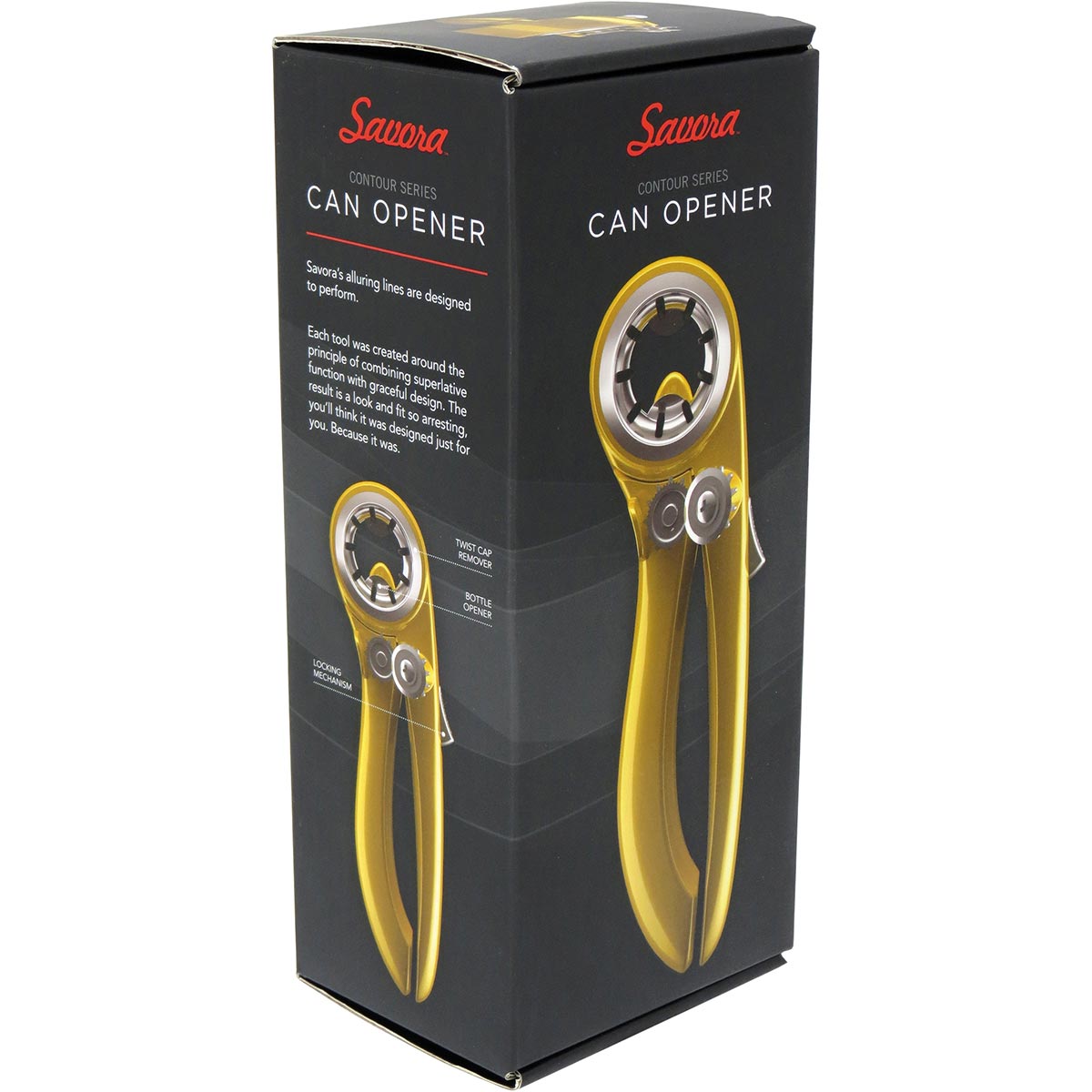 Abridor de Lata Savora Inox Amarelo com Abridor de Garrafas 20cm