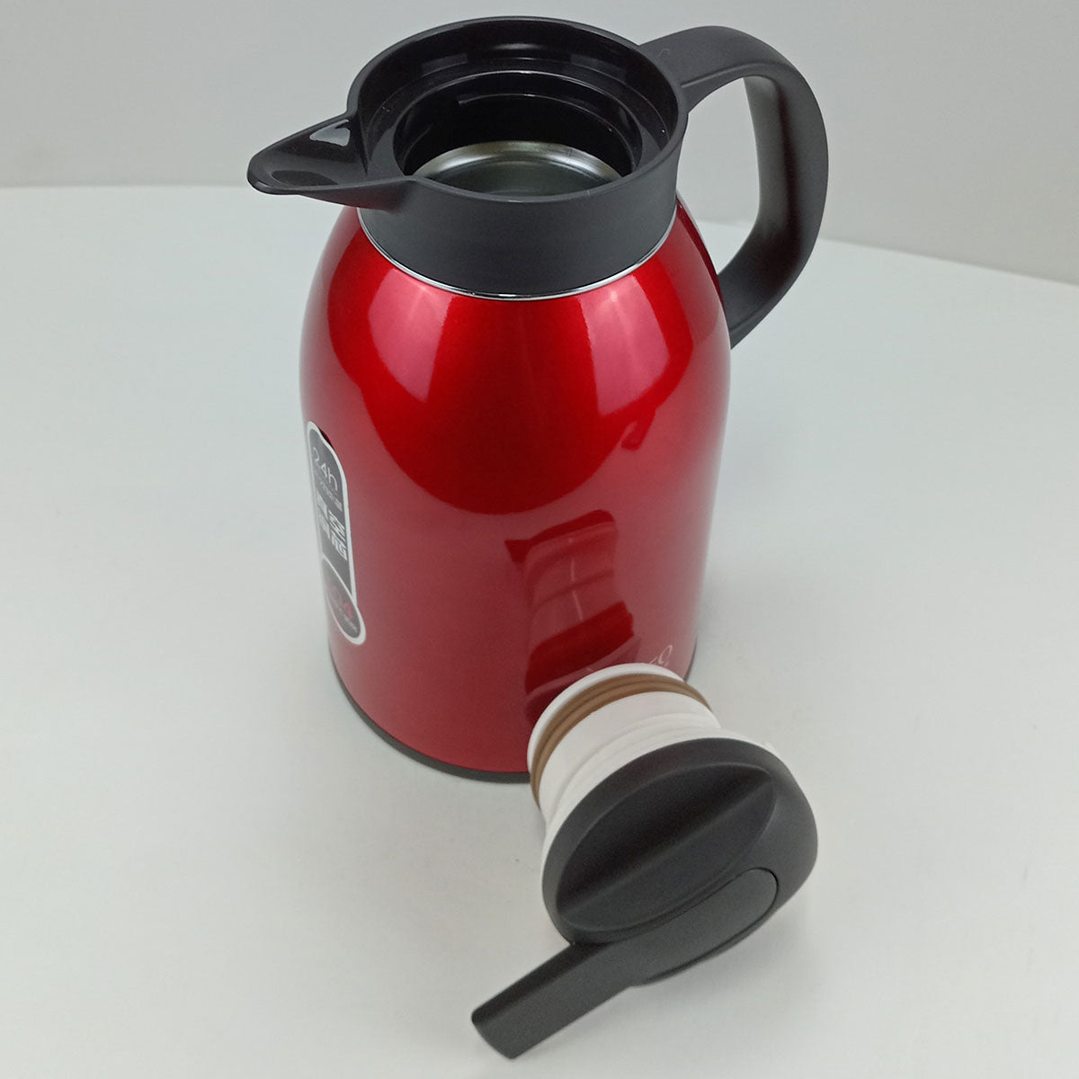 Garrafa Térmica Inox Kaffe 1,6L Parede Dupla Vermelha 26x20x14cm