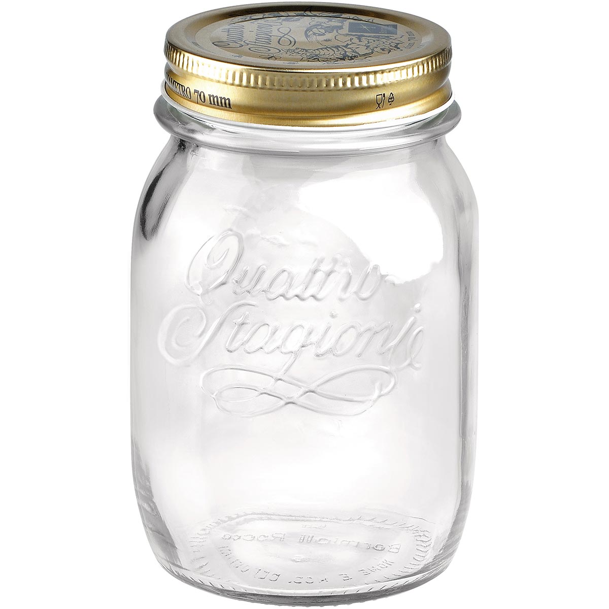 Pote de Vidro Bormioli Rocco Qstagioni 500ml com Tampa Metal Transparente