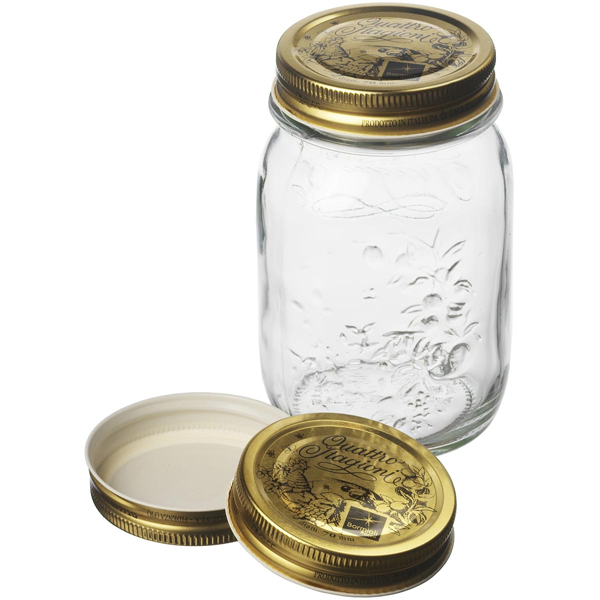 Pote de Vidro Bormioli Rocco Qstagioni 500ml com Tampa Metal Transparente