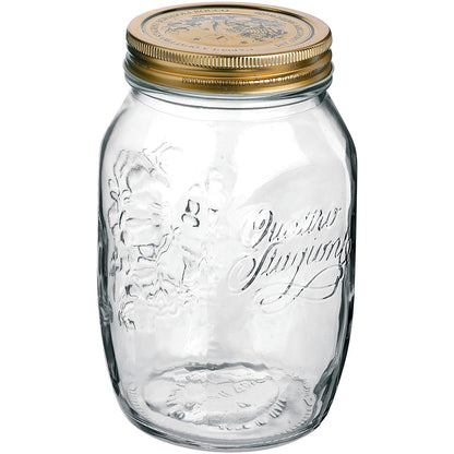 Pote de Vidro Bormioli Rocco Qstagioni 1L com Tampa Metal Transparente