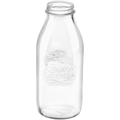 Garrafa de Vidro Bormioli Rocco Qstagioni 1L com Tampa Metálica Dourada