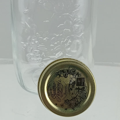 Garrafa de Vidro Bormioli Rocco Qstagioni 1L com Tampa Metálica Dourada