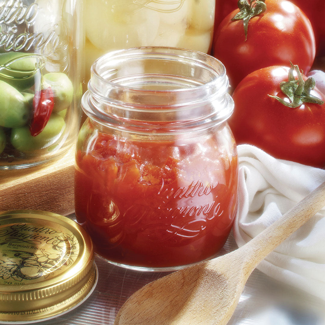 Pote de Vidro Transparente Bormioli Rocco Qstagioni 150ml com Tampa Metálica