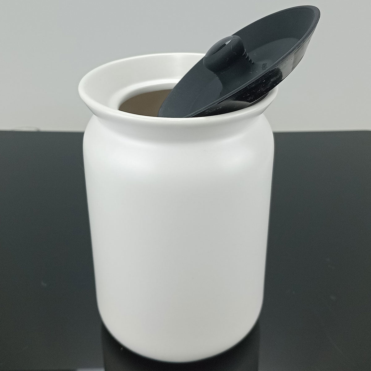 Pote de Mantimentos Cerâmica Glow 1L Branco 16x11x11cm