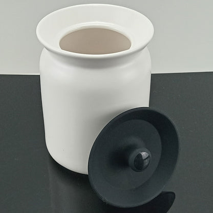 Pote de Cerâmica Branco Glow 850ml com Tampa Hermética 14x10x10cm