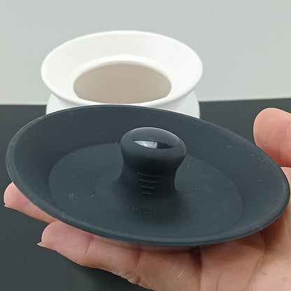 Pote de Cerâmica Branco Glow 850ml com Tampa Hermética 14x10x10cm