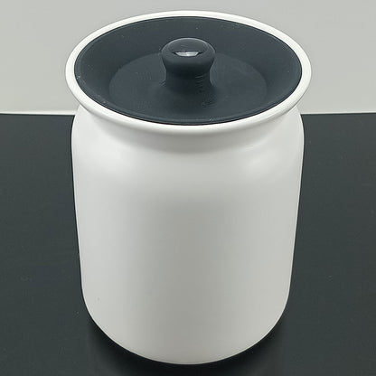 Pote de Cerâmica Branco Glow 850ml com Tampa Hermética 14x10x10cm