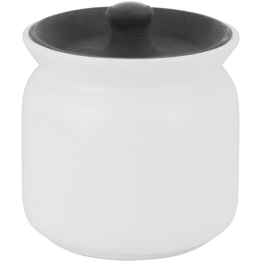 Pote de Cerâmica Branco Glow 450ml com Tampa para Armazenamento de Alimentos