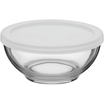 Pote de Vidro Libbey Selene 430ml com Tampa Plástica Transparente 13x13cm