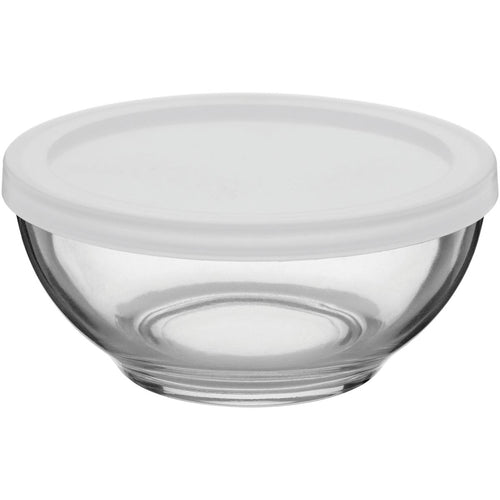 Pote de Vidro Libbey Selene 430ml com Tampa Plástica Transparente 13x13cm