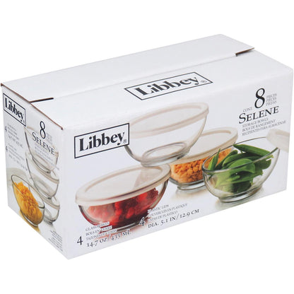 Pote de Vidro Libbey Selene 430ml com Tampa Plástica Transparente 13x13cm