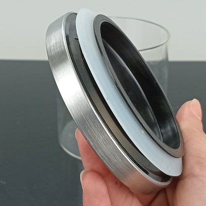 Pote de Vidro Borossilicato 700ml Flavor com Anel Silicone Transparente