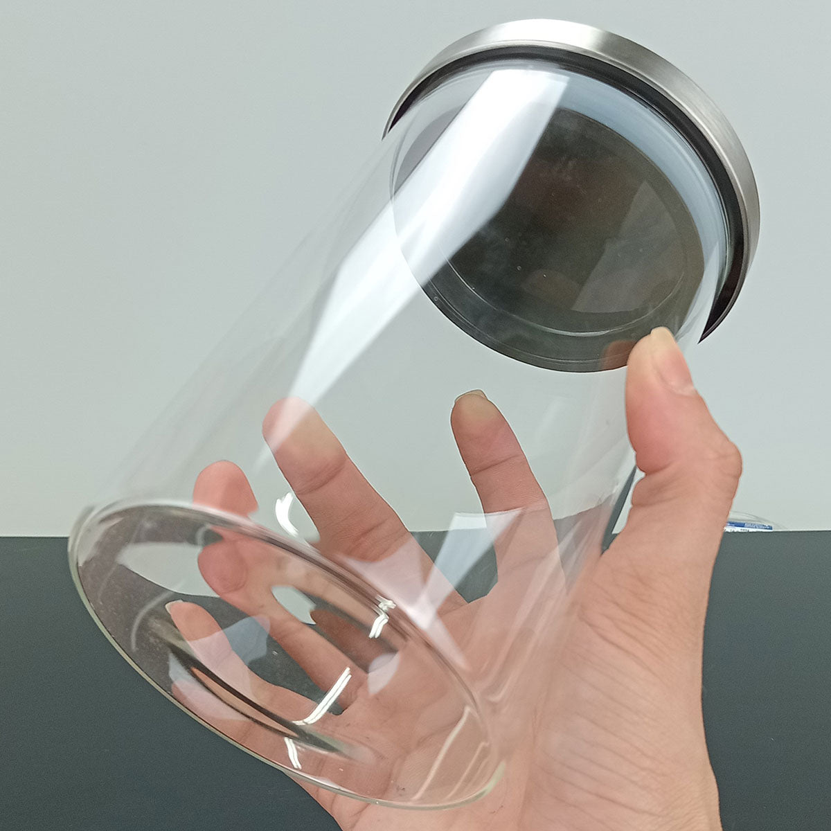 Pote de Vidro Borossilicato 850ml Transparente com Anel de Silicone