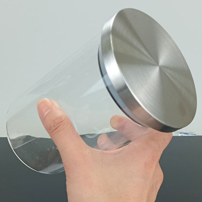 Pote de Vidro Borossilicato 850ml Transparente com Anel de Silicone