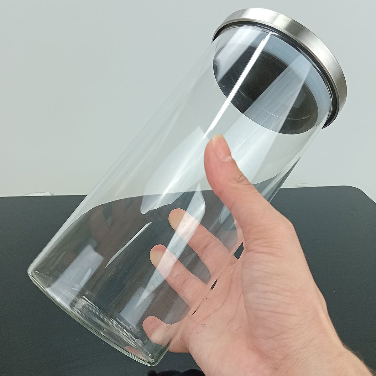 Pote de Vidro Borossilicato 1,3L Flavor com Anel de Silicone Transparente