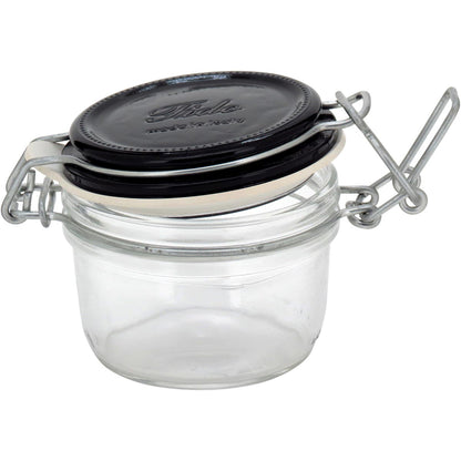 Pote Hermético de Vidro Bormioli Rocco Fido 125ml Tampa Preta Transparente