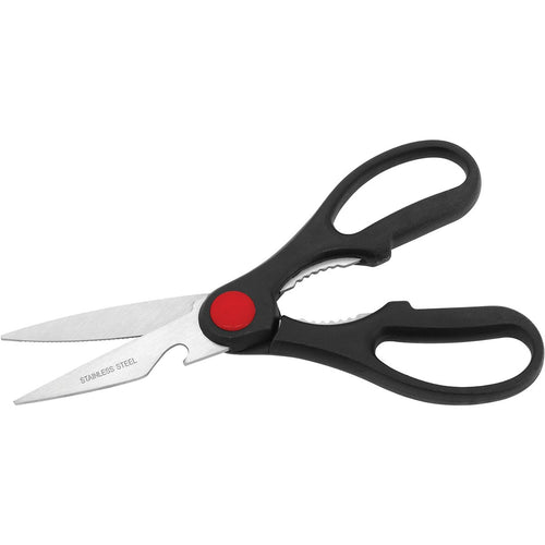 Tesoura Multiuso Inox 20cm Preto - Lâminas Afiadas e Ergonomica