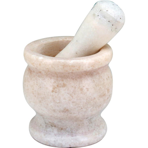 Pilão de Mármore Natural Belchior 10x10cm para Moer e Triturar Ingredientes