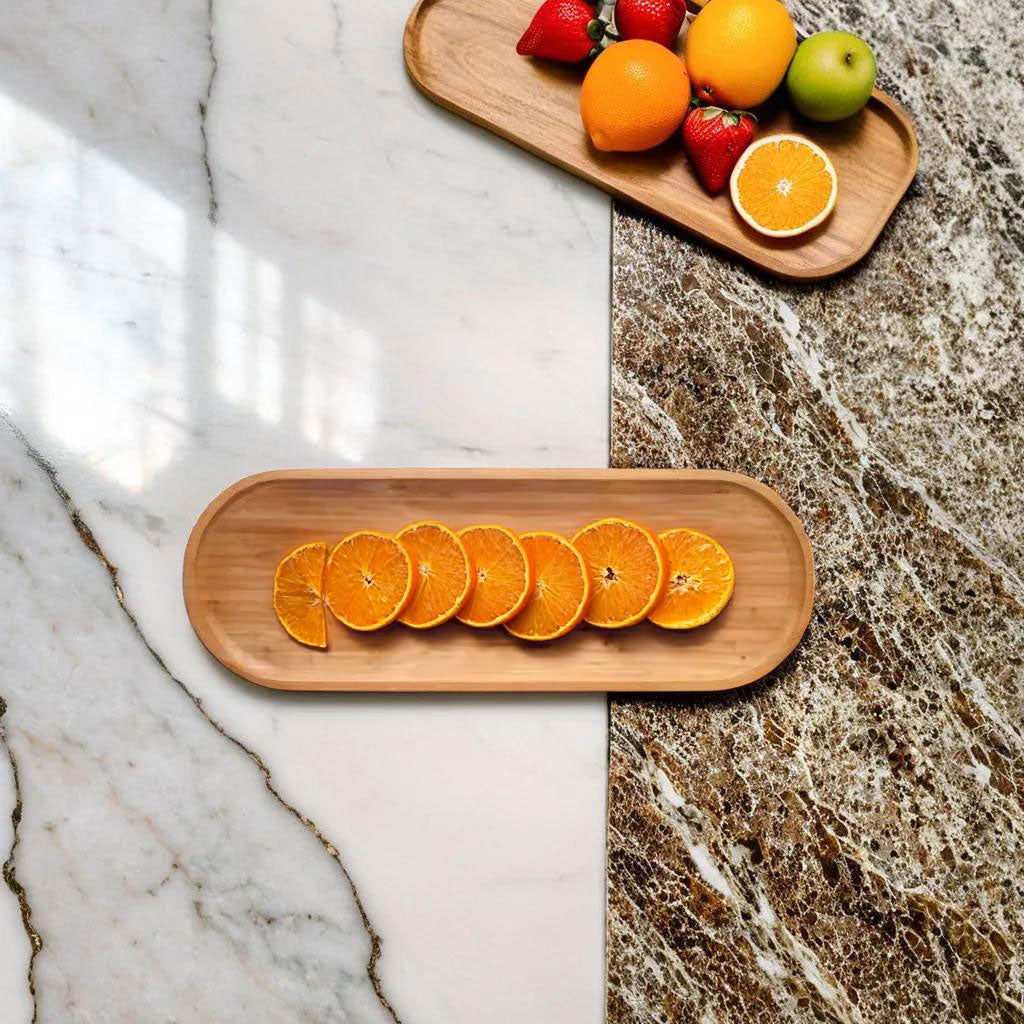 Tábua para Servir Bambu Natural 2x45x16cm - Table Elegante e Funcional