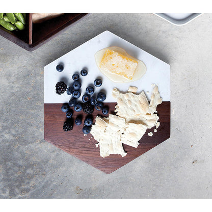 Tábua para Servir Mármore Branco Libbey Urban 2x25x29cm