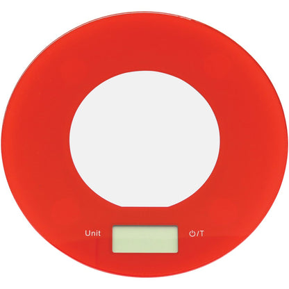 Balança Digital de Vidro Vermelha 5kg 20x20cm - Cozinha Precision