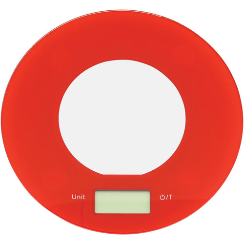 Balança Digital de Vidro Vermelha 5kg 20x20cm - Cozinha Precision