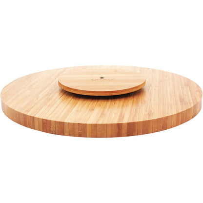 Bandeja Giratória em Bambu Natural 35x35cm Table para Servir