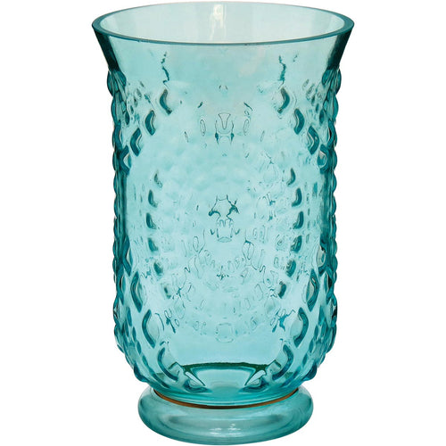 Castiçal Charlotte Vidro Azul 24x15cm - Elegante e Sofisticado