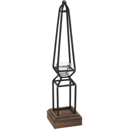 Castiçal Metal Preto Sídon 51cm para Velas - Decoração Elegante