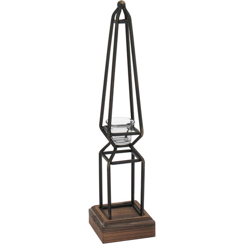 Castiçal Metal Preto Sídon 51cm para Velas - Decoração Elegante