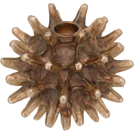 Castiçal Barroco em Resina Bronze 11x12x12cm para Decoração