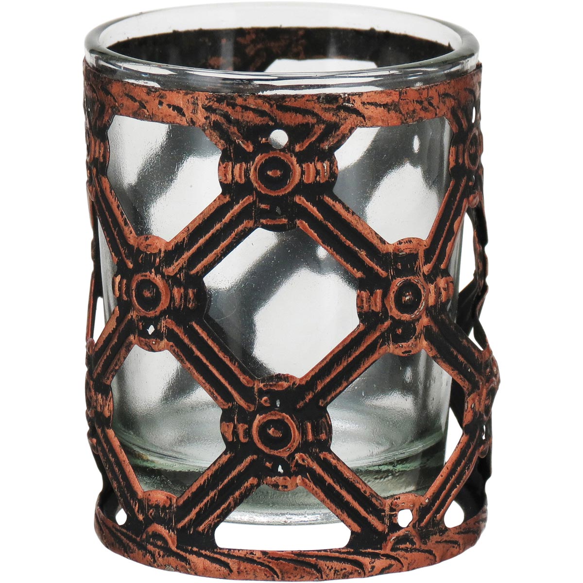 Castiçal de Metal Cobre Barton 7x6x6cm para Decoração Elegante