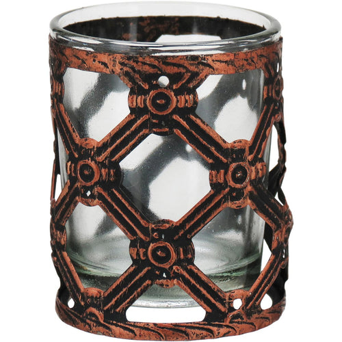 Castiçal de Metal Cobre Barton 7x6x6cm para Decoração Elegante