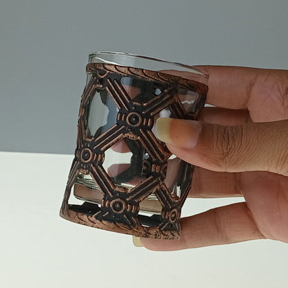 Castiçal de Metal Cobre Barton 7x6x6cm para Decoração Elegante