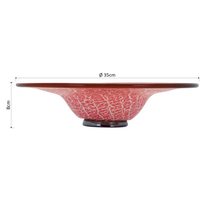 Centro de Mesa Vidro Vermelho Glorie 8x35x35cm Decorativo