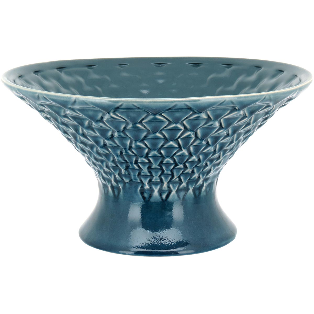 Centro de Mesa Cerâmica Azul Home&Co Morea 18x32x32cm