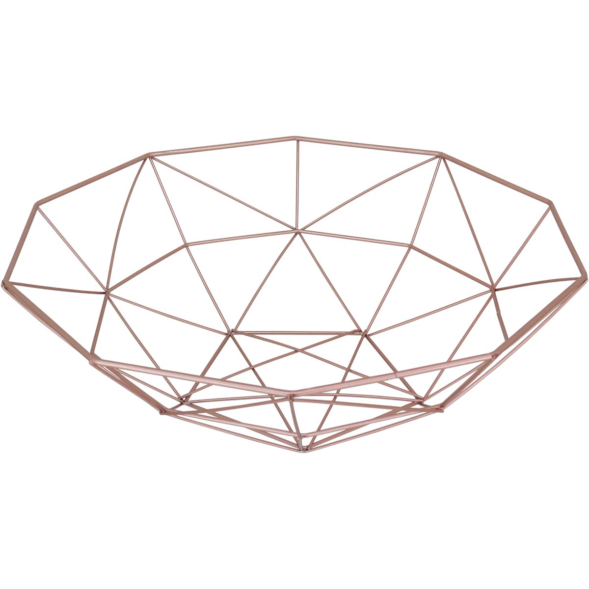 Centro de Mesa Decorativo Metal Rosê 11x40x40cm