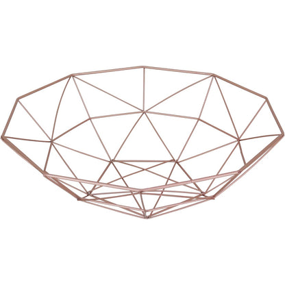 Centro de Mesa Decorativo Metal Rosê 11x40x40cm