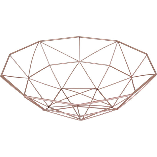 Centro de Mesa Decorativo Metal Rosê 11x40x40cm