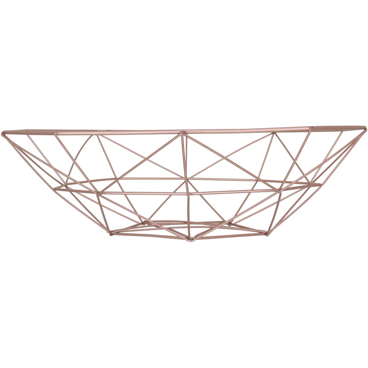 Centro de Mesa Decorativo Metal Rosê 11x40x40cm