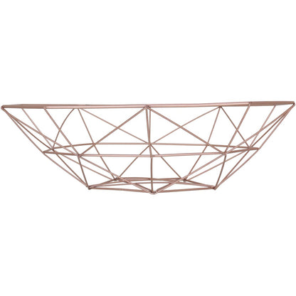 Centro de Mesa Decorativo Metal Rosê 11x40x40cm