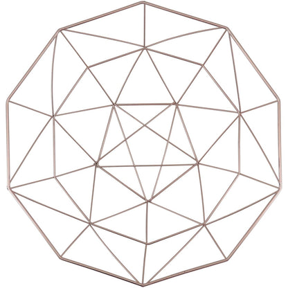 Centro de Mesa Decorativo Metal Rosê 11x40x40cm