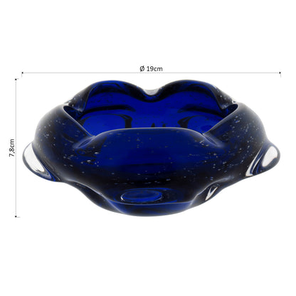 Centro de Mesa Decorativo Jemima Vidro Azul 19x18cm