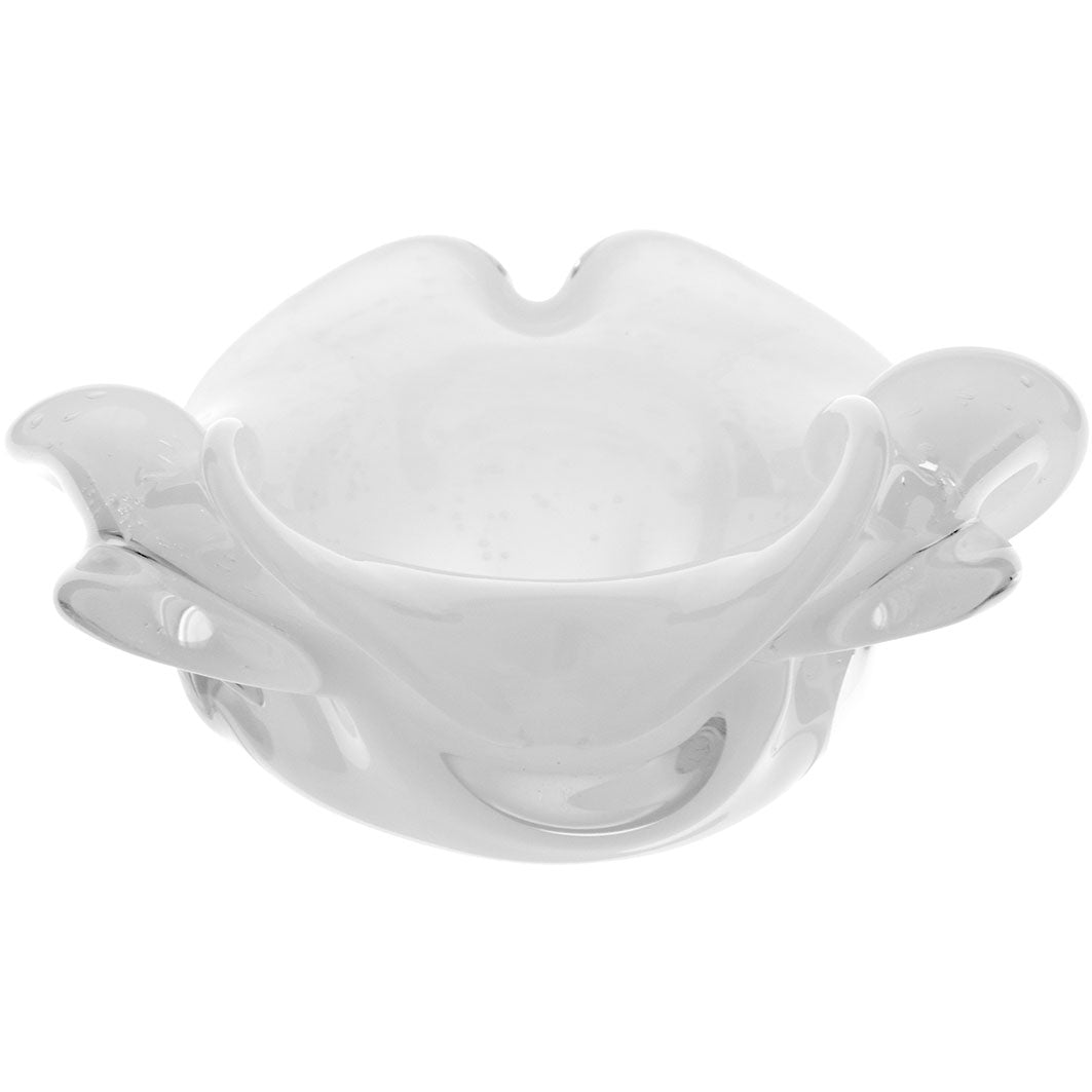 Centro de Mesa Decorativo Glacial Home&Co Vidro Branco 17x9cm