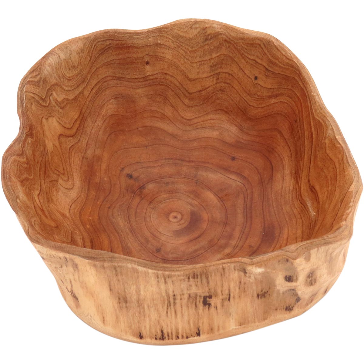 Centro de Mesa de Madeira Natural 10x23x23cm Wood Decorativo