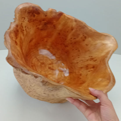 Centro de Mesa Decorativo Wood Madeira Natural 20x28x25cm