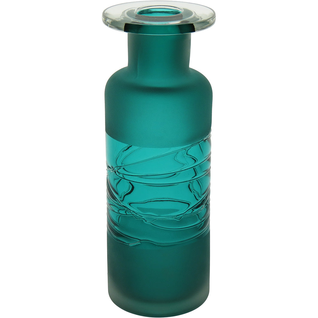 Garrafa Decorativa Duna Vidro Verde 30x11cm à Prova de Vazamentos